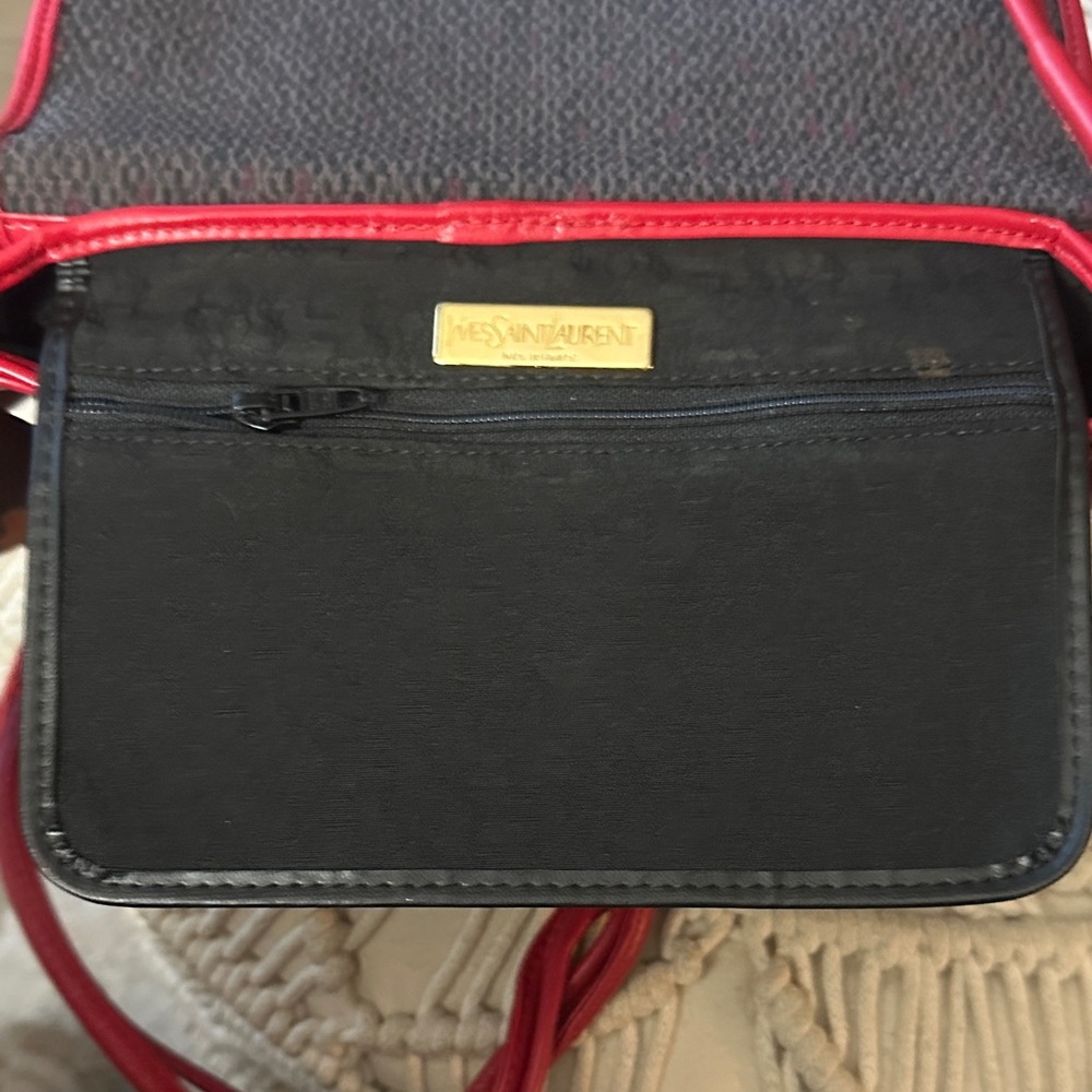Yves Saint Laurent Red and Black Vintage Crossbody Bag - Picture 7 of 16